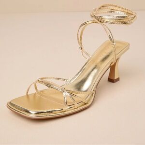 Elegant Gold Strappy Heels